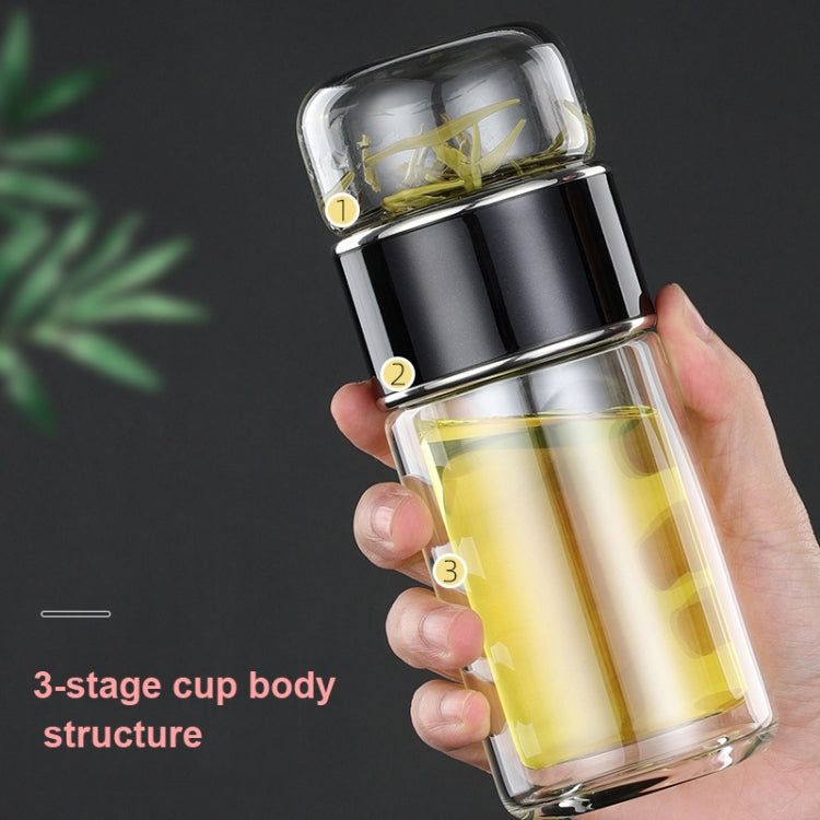 300ml Tea Water Separation Tea Cup Double Layer Glass Cup Business Office Water Cup
