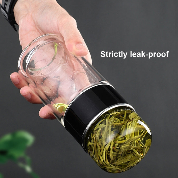 300ml Tea Water Separation Tea Cup Double Layer Glass Cup Business Office Water Cup