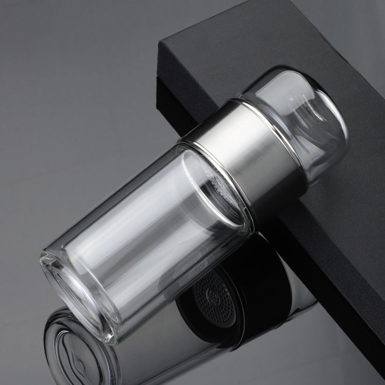 400ml Tea Water Separation Tea Cup Double Layer Glass Cup Business Office Water Cup