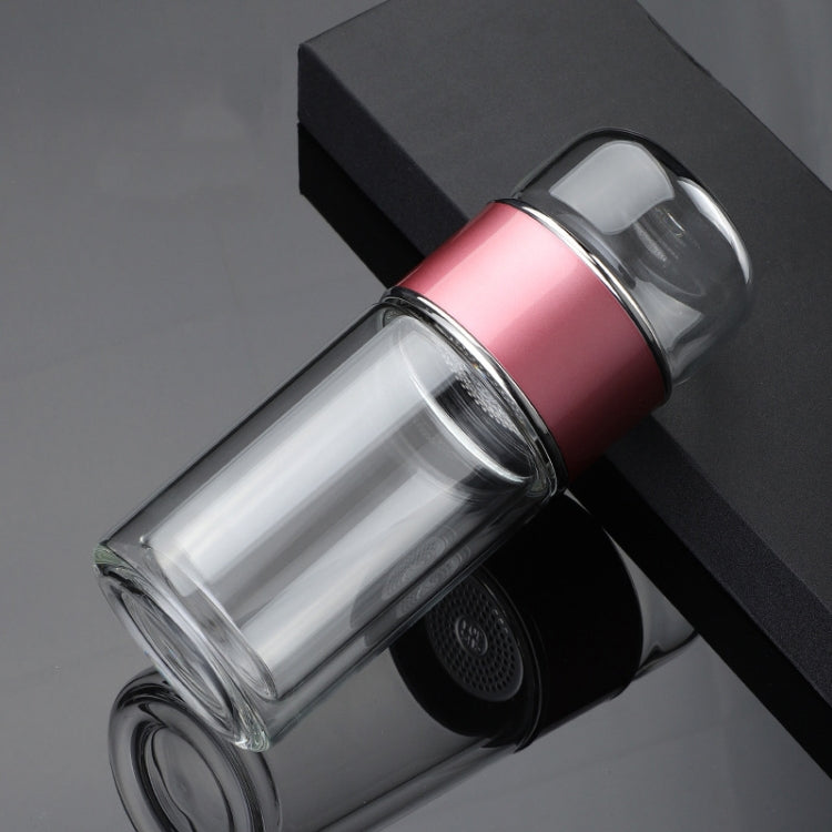 400ml Tea Water Separation Tea Cup Double Layer Glass Cup Business Office Water Cup