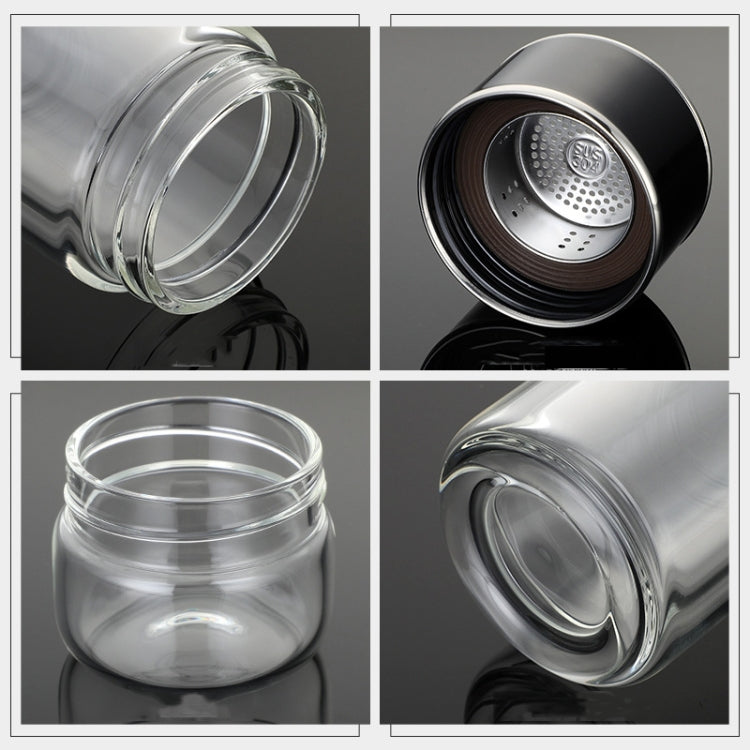 400ml Tea Water Separation Tea Cup Double Layer Glass Cup Business Office Water Cup