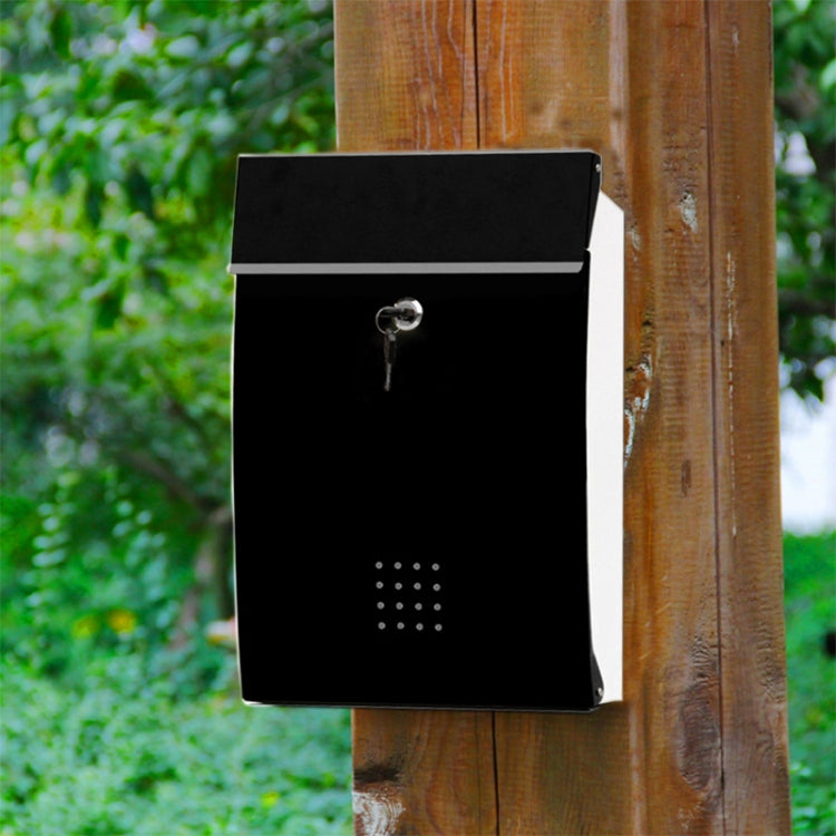 Villa Tin Wall-mounted Letter Box With Lock(White Black)