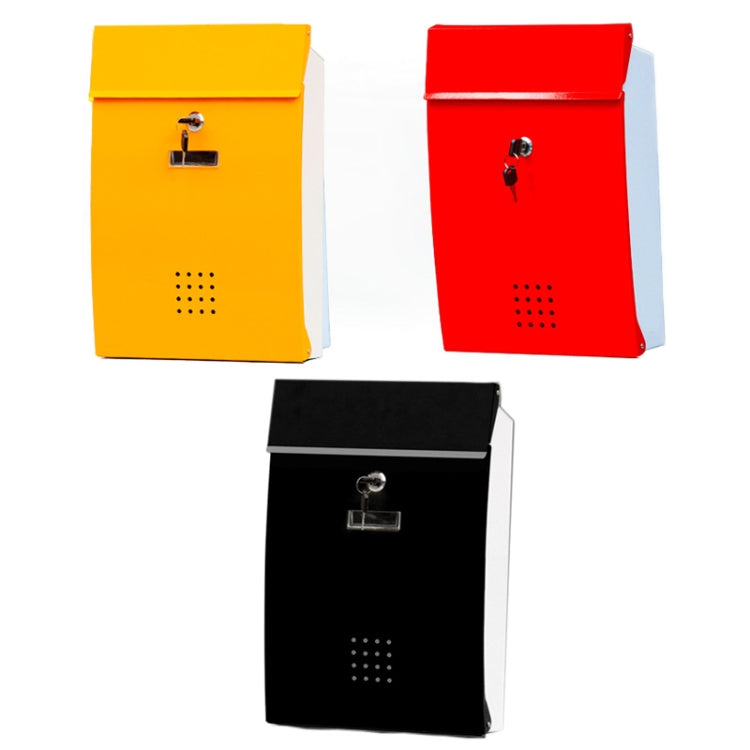 Villa Tin Wall-mounted Letter Box With Lock(White Black)