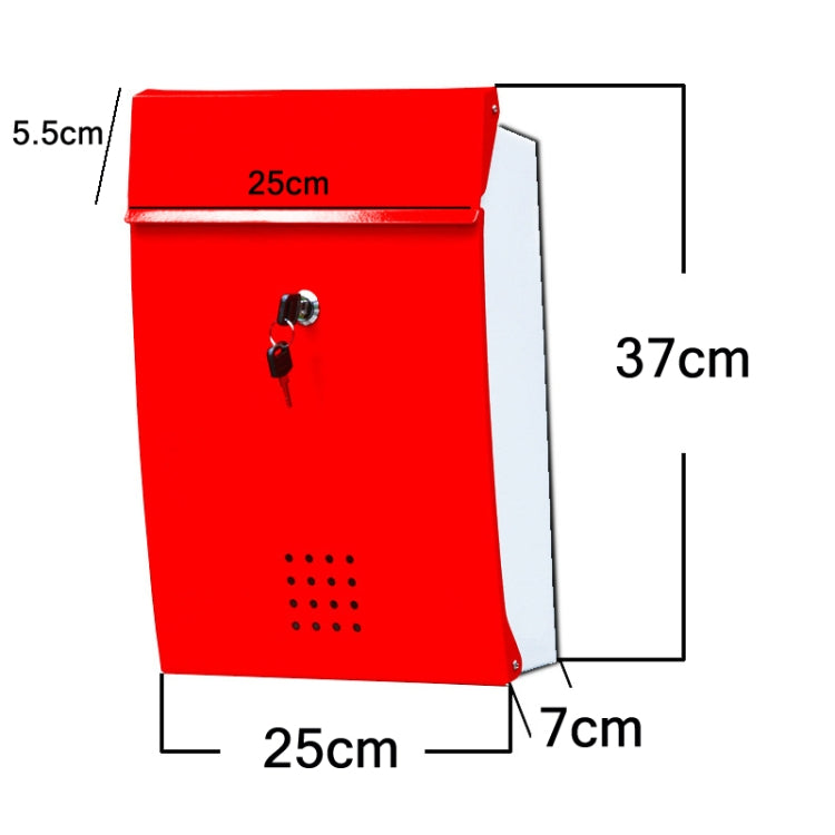 Villa Tin Wall-mounted Letter Box With Lock(White Black)