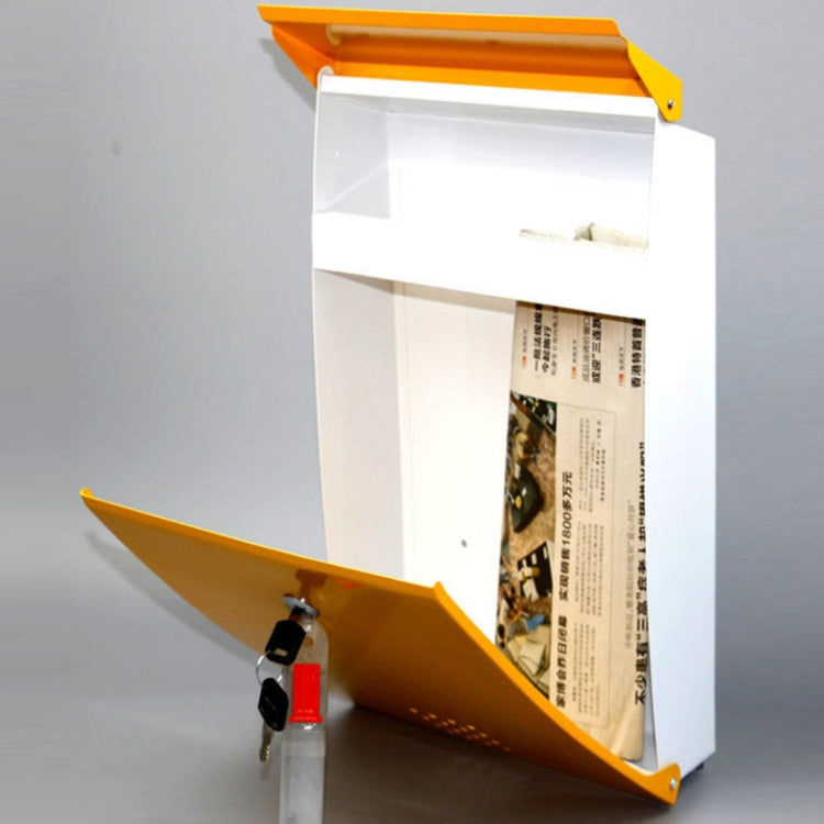 Villa Tin Wall-mounted Letter Box With Lock(White Black)