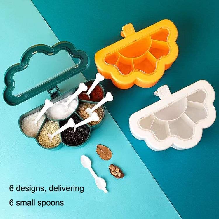 2 PCS Household Combination Set Kitchen 6-Grid Seasoning Box