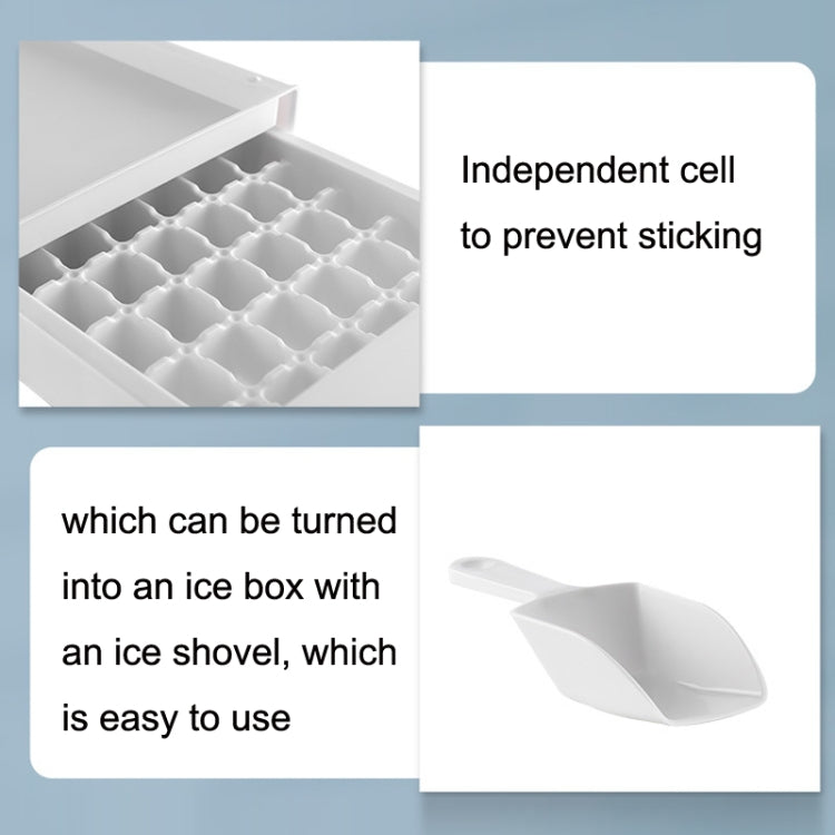 2 PCS Home Drawer Plastic Ice Tray Mould Refrigerator Ice Box(White)