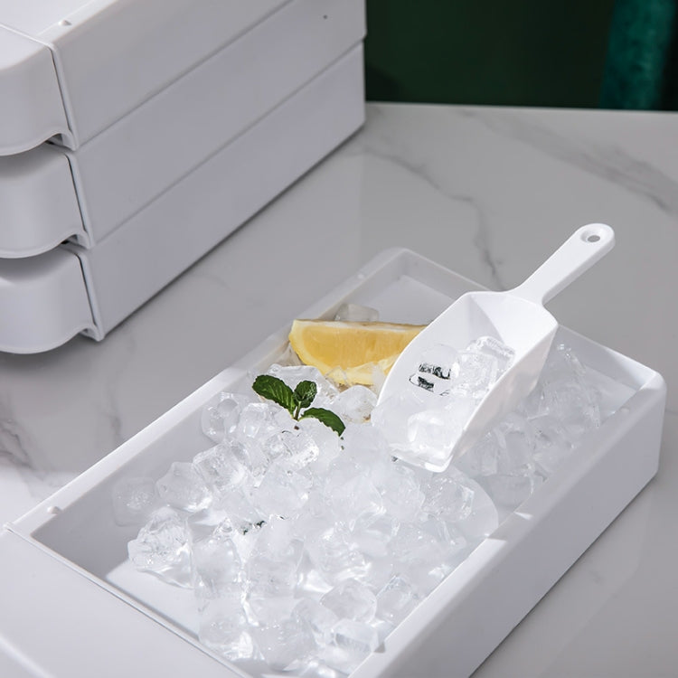 2 PCS Home Drawer Plastic Ice Tray Mould Refrigerator Ice Box(White)