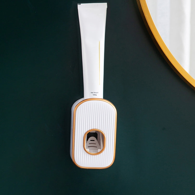 Bathroom Wall-mounted Punch-free Wash Cup Toothbrush Rack Squeeze Toothpaste Set Golden Toothpaste Squeezer