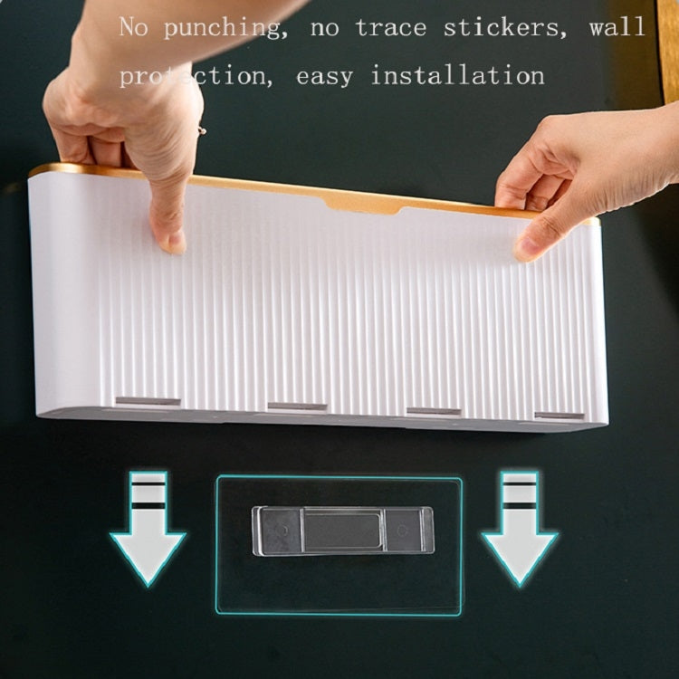 Bathroom Wall-mounted Punch-free Wash Cup Toothbrush Rack Squeeze Toothpaste Set Three Golden(No Squeezer)