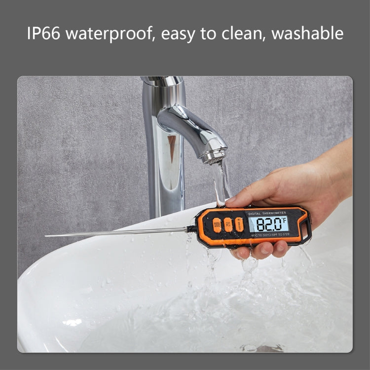 TP109 Stainless Steel Probe Waterproof Food Thermometer(Orange + Black)