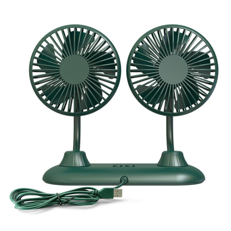 F503 Double Head Hose USB Car Mini Fan Home Car Dual-purpose Multi-function Fan