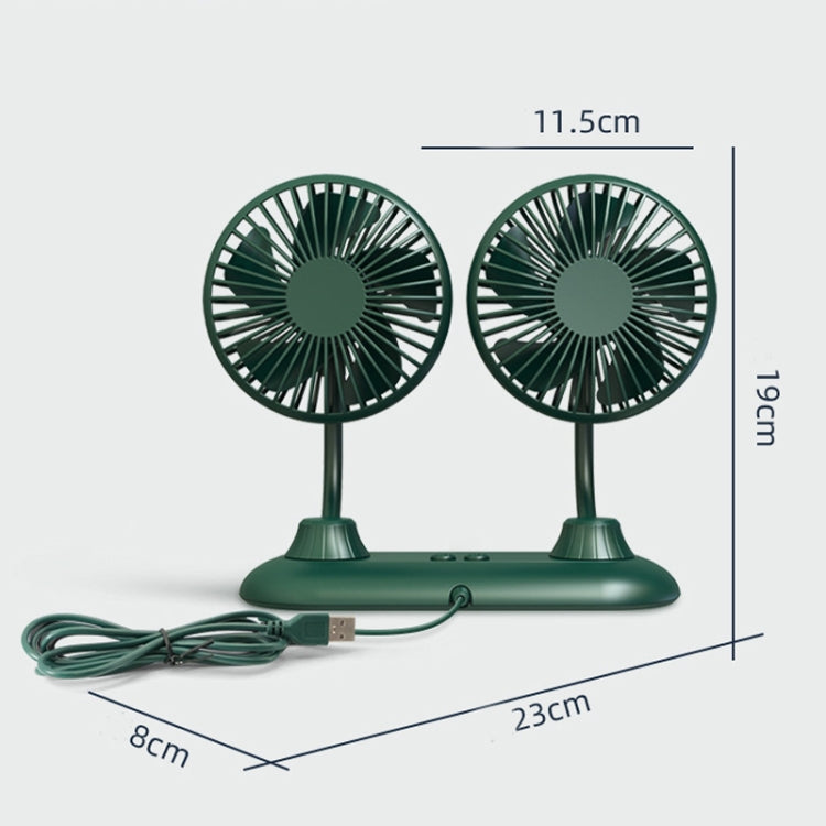 F503 Double Head Hose USB Car Mini Fan Home Car Dual-purpose Multi-function Fan