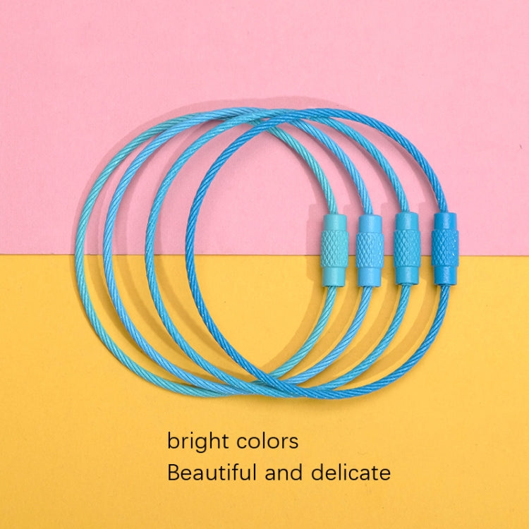 20 PCS Colorful Paint Steel Wire Rope Car Key Ring DIY Accessories(Color Random Delivery)