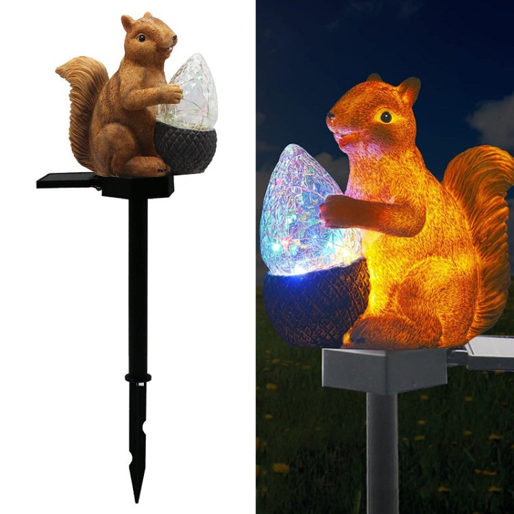 Squirrel Holding Pine Cones Outdoor Solar LED Floor Lights(YF-27842)