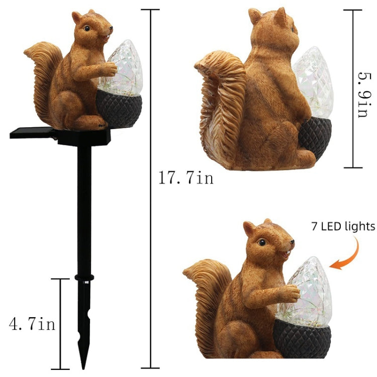 Squirrel Holding Pine Cones Outdoor Solar LED Floor Lights(YF-27842)