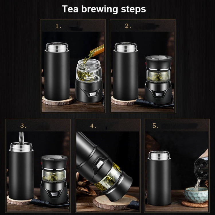 101-500ML Insulation Cup Tea Water Separation Tea Cup,Style:  Coffee Double Cup+Gift Box