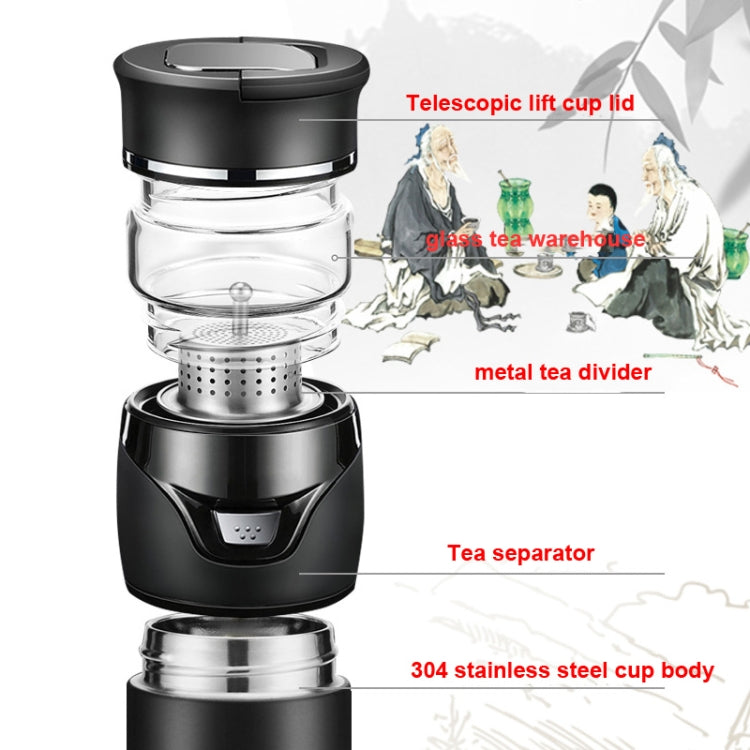 101-500ML Insulation Cup Tea Water Separation Tea Cup,Style: Gray Double Cup + Gift Box