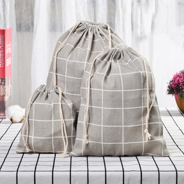 5 Sets Cotton Linen Drawstring Pocket Sundries Storage Bag, Specification: Small+Medium+Large