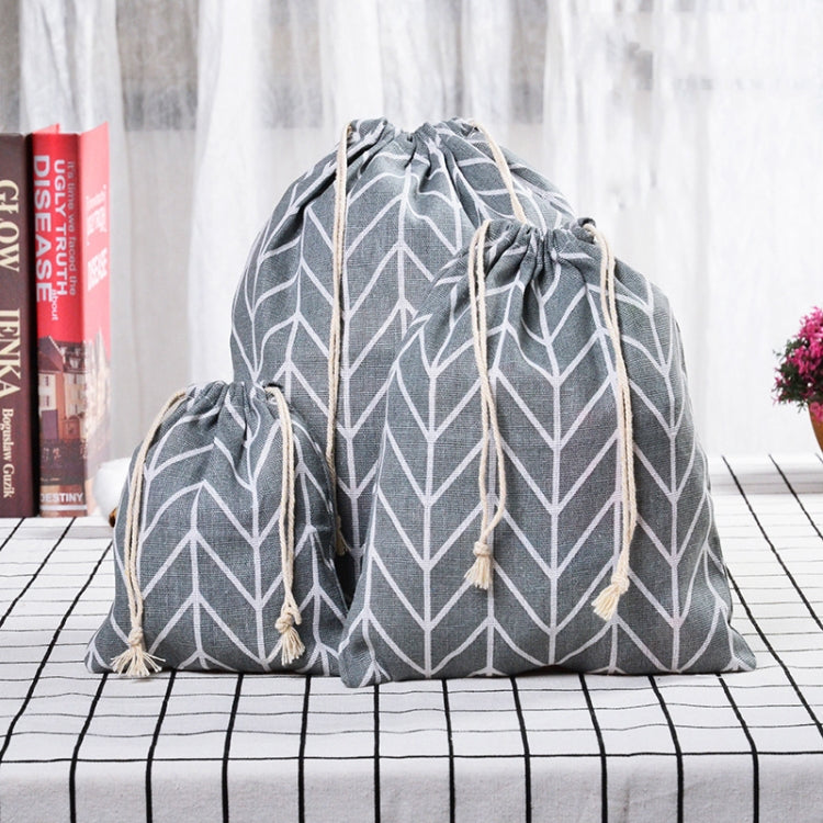 5 Sets Cotton Linen Drawstring Pocket Sundries Storage Bag, Specification: Small+Medium+Large