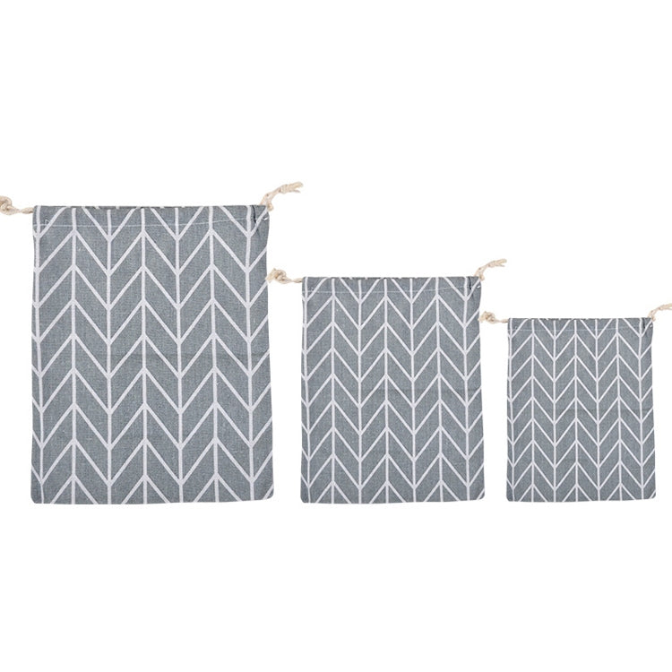 5 Sets Cotton Linen Drawstring Pocket Sundries Storage Bag, Specification: Small+Medium+Large