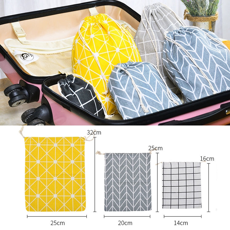 5 Sets Cotton Linen Drawstring Pocket Sundries Storage Bag, Specification: Small+Medium+Large