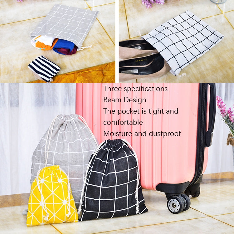 5 Sets Cotton Linen Drawstring Pocket Sundries Storage Bag, Specification: Small+Medium+Large