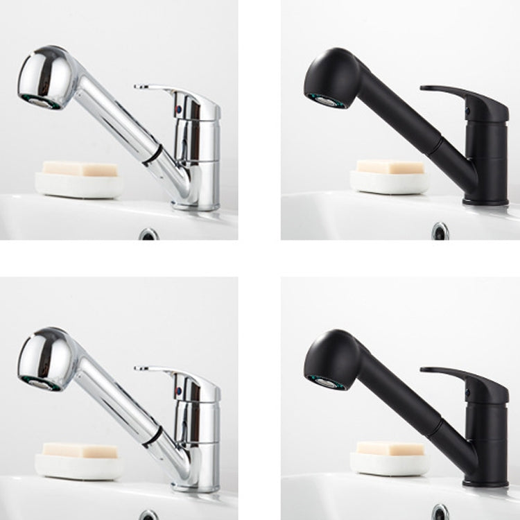 Pull-Out Hot And Cold Telescopic Scrubbed Water Tank Faucet, Specification: Copper Chrome