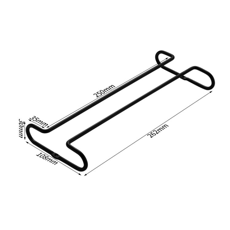 3 PCS Simple Single-Row Red Wine Cup Inverted Rack