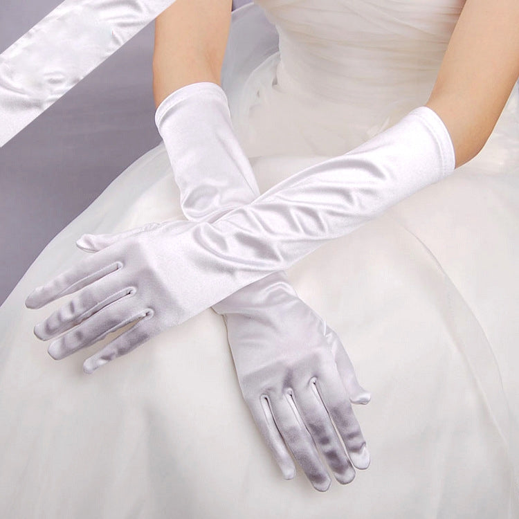 Bride Gloves Satin Long Vintage Travel Sunscreen Dress Wedding Gloves