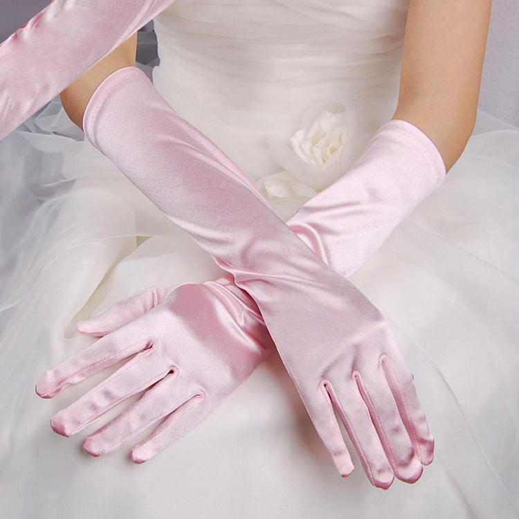 Bride Gloves Satin Long Vintage Travel Sunscreen Dress Wedding Gloves