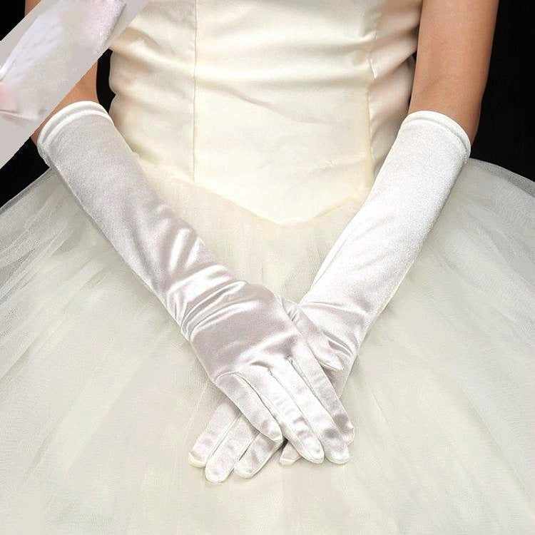 Bride Gloves Satin Long Vintage Travel Sunscreen Dress Wedding Gloves