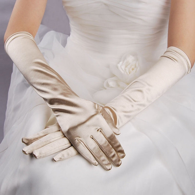 Bride Gloves Satin Long Vintage Travel Sunscreen Dress Wedding Gloves