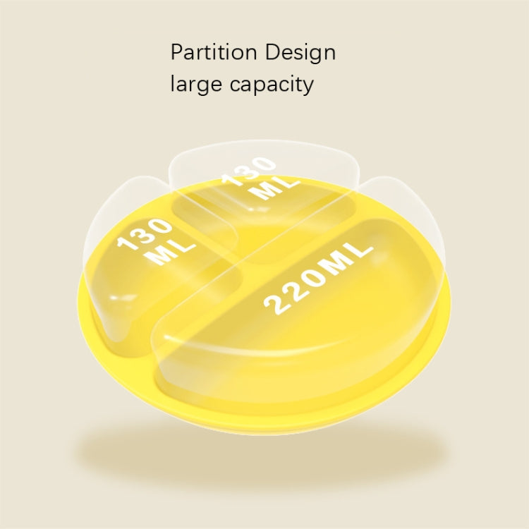 Four Reinforced Suction Cups Divided Children Silicone Bowl