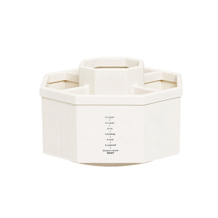 Simple Modern Large Capacity Office Desktop Storage Pen Holder, Colour: White Rotary