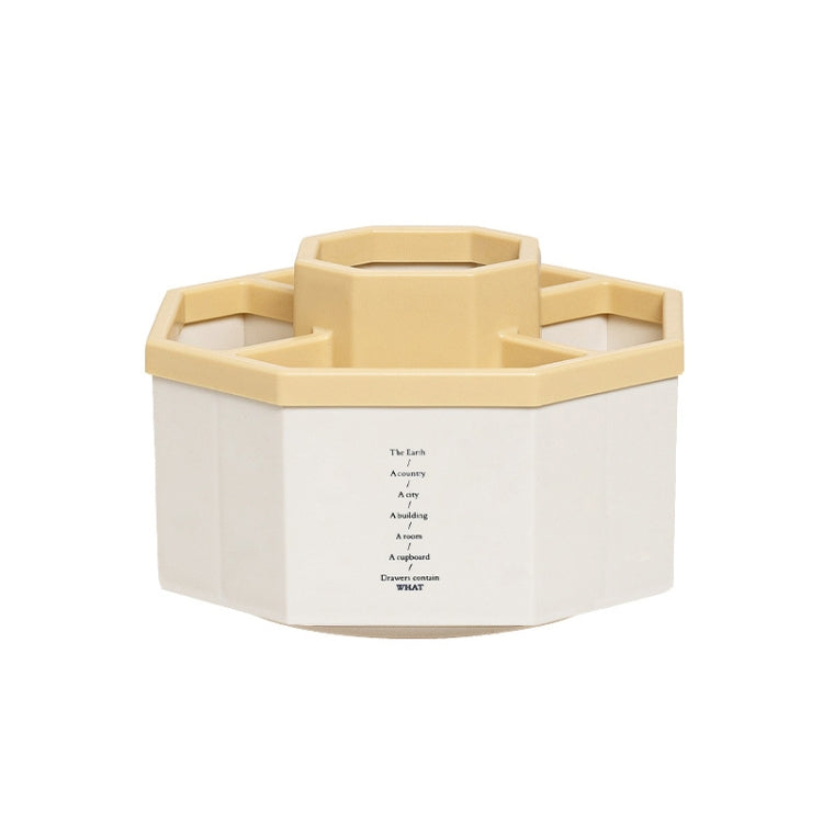 Simple Modern Large Capacity Office Desktop Storage Pen Holder, Colour: Yellow Rotary