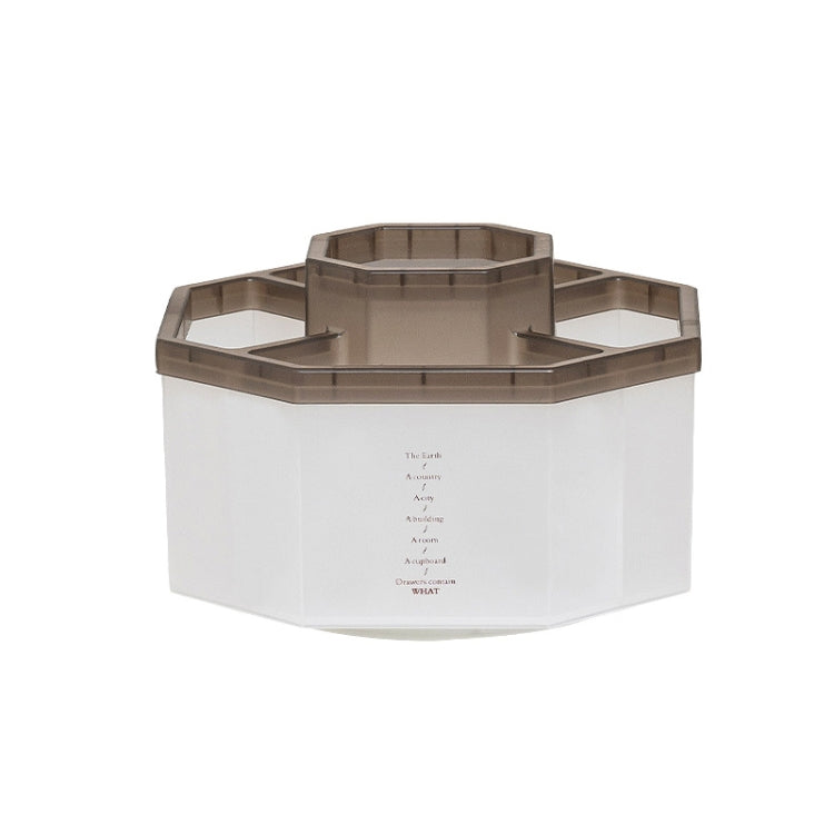 Simple Modern Large Capacity Office Desktop Storage Pen Holder, Colour: Transparent Coffee Rotary