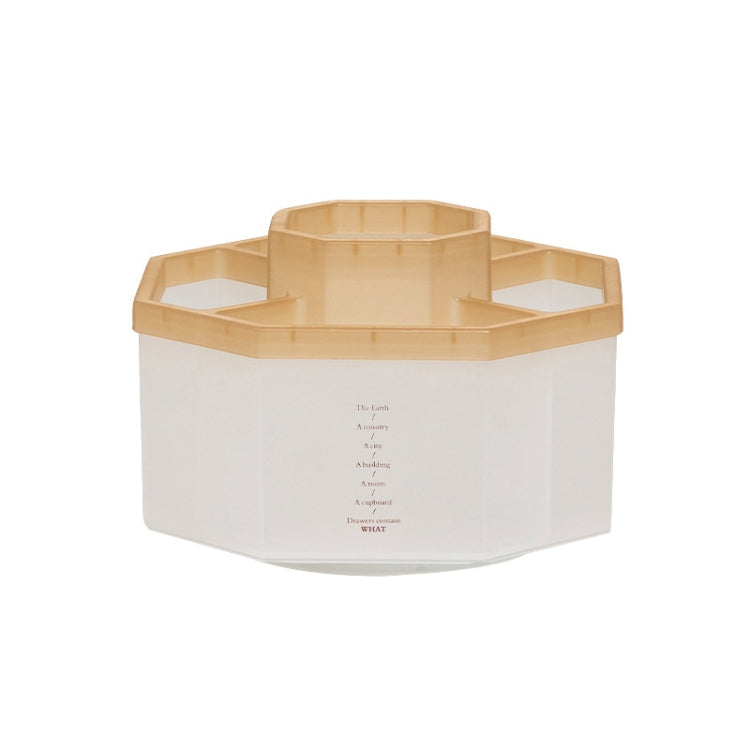 Simple Modern Large Capacity Office Desktop Storage Pen Holder, Colour: Transparent Khaki Rotary