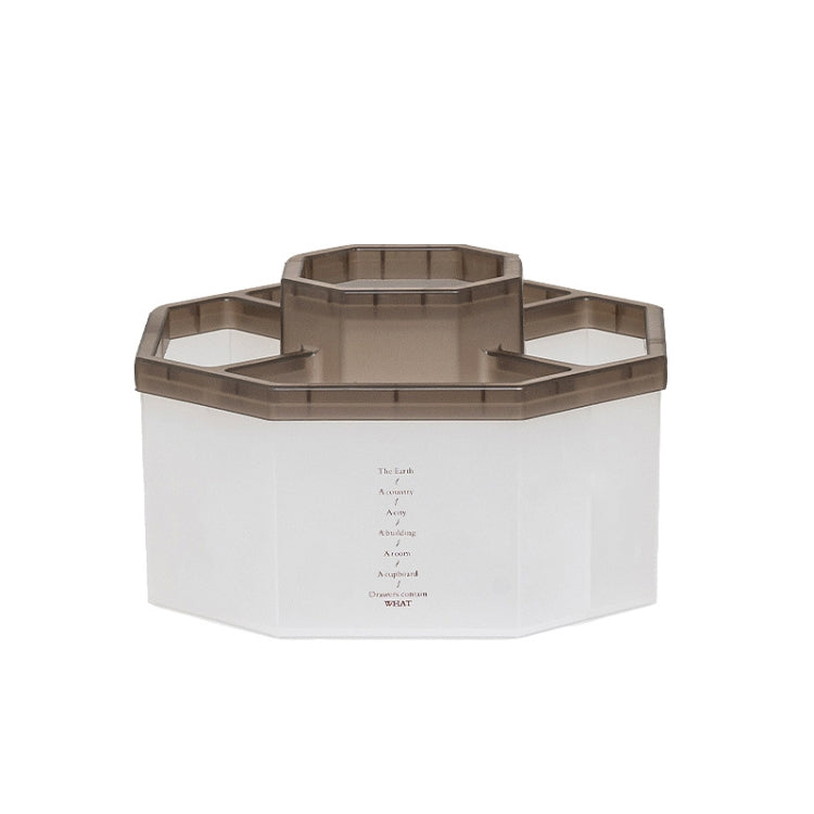 Simple Modern Large Capacity Office Desktop Storage Pen Holder, Colour: Transparent Coffee Non-Rotary