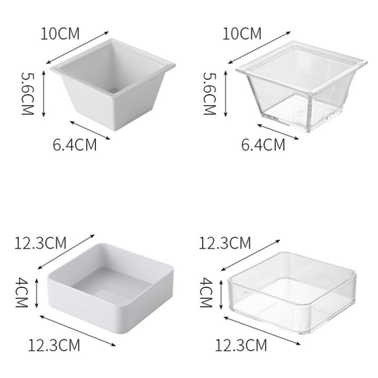 2 PCS Geometric Snack Plate, Style: Big Quartet (Transparent)