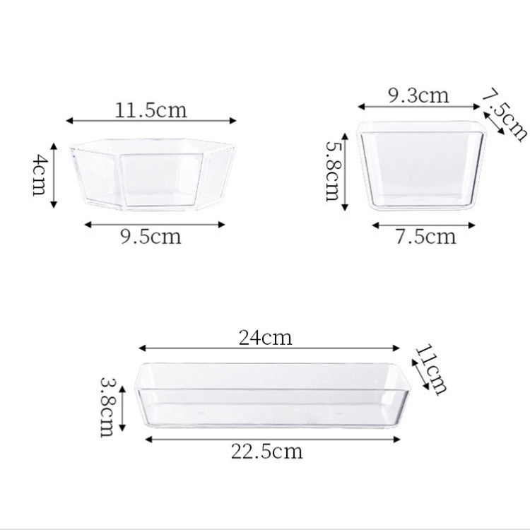 2 PCS Geometric Snack Plate, Style: Rectangular (Transparent)