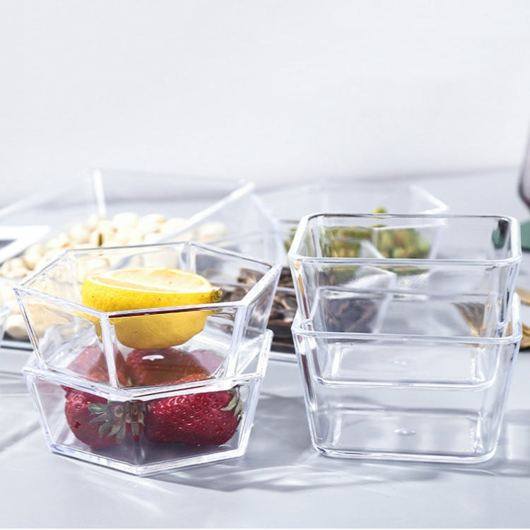 2 PCS Geometric Snack Plate, Style: Rectangular (Transparent)