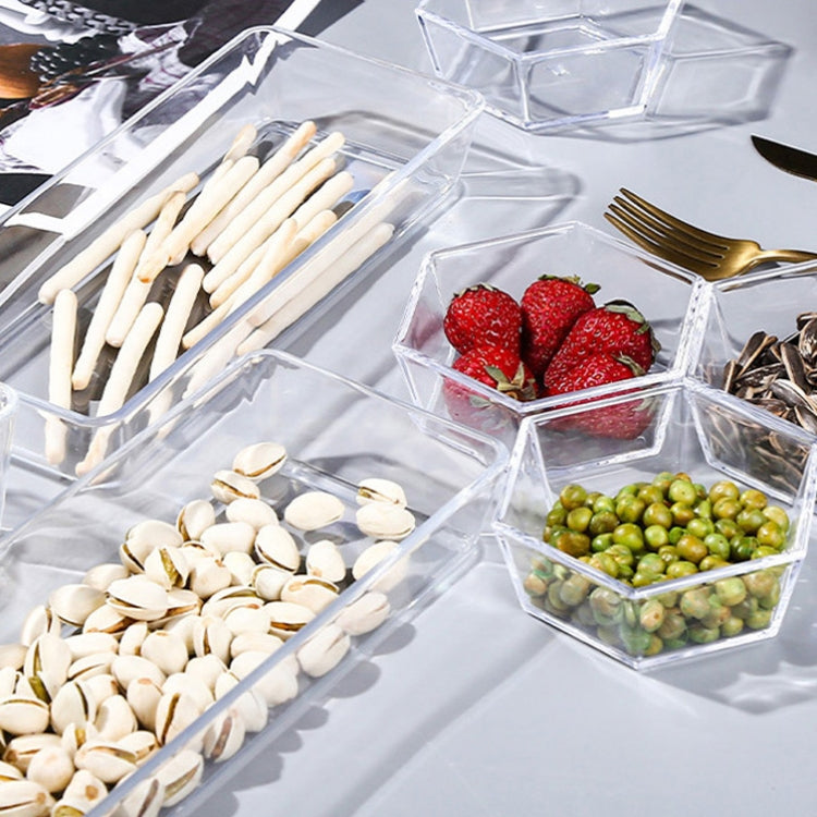 2 PCS Geometric Snack Plate, Style: Rectangular (Transparent)