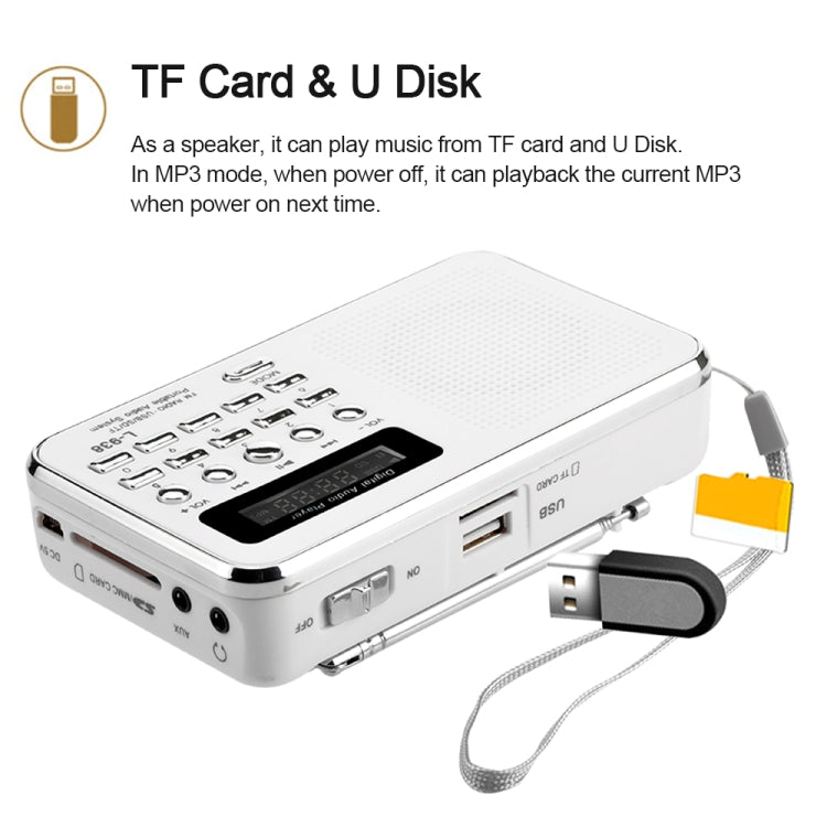 L-938 FM  Rechargeable Radio Supports Card MP3 Playback