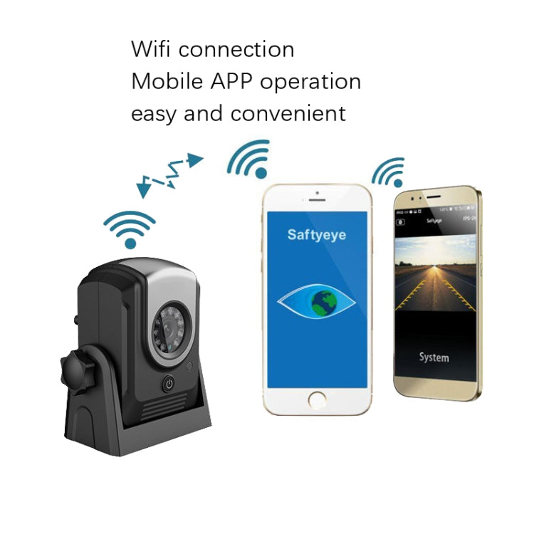 Car Wireless WiFi Reversing Camera HD Night Vision Rear View Reversing Image(Black)