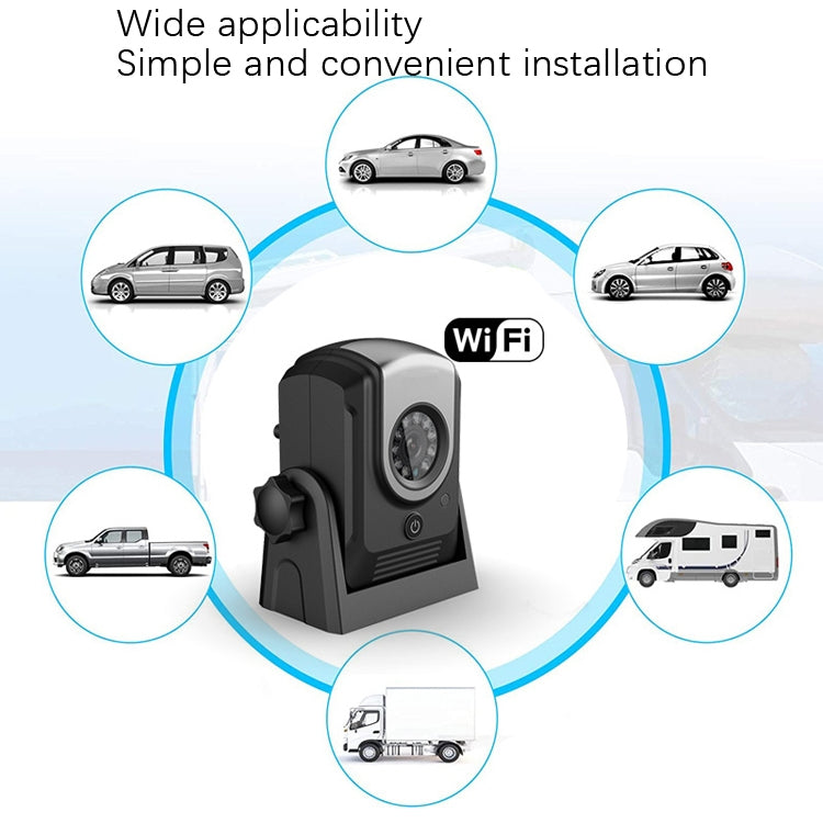 Car Wireless WiFi Reversing Camera HD Night Vision Rear View Reversing Image(Black)