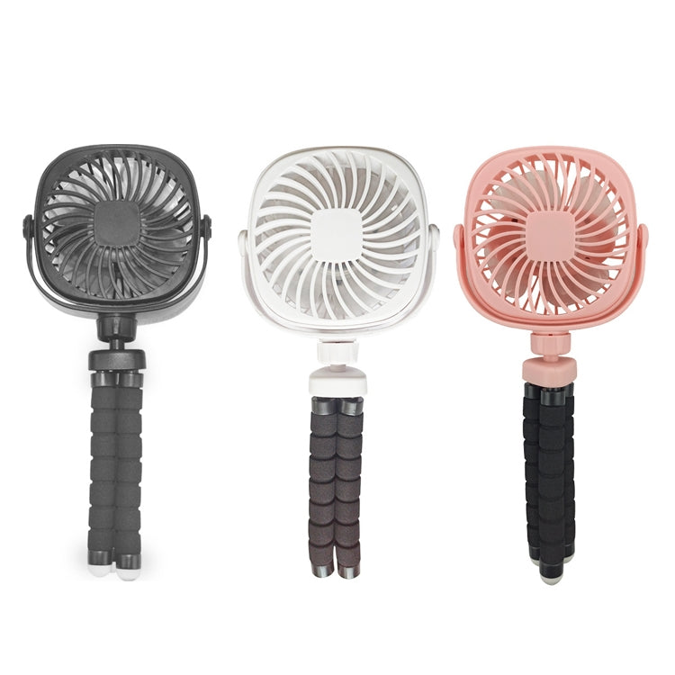 Octopus Stroller Deformation Fan Desktop Portable Handheld USB Small Fan, Colour: 1200mAh Pink