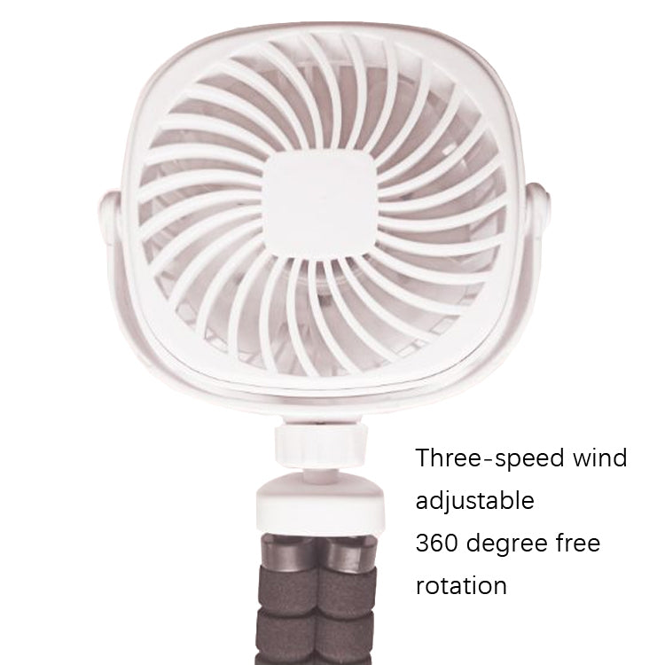 Octopus Stroller Deformation Fan Desktop Portable Handheld USB Small Fan, Colour: 1200mAh Pink