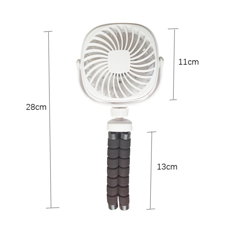 Octopus Stroller Deformation Fan Desktop Portable Handheld USB Small Fan, Colour: 2200mAh Pink