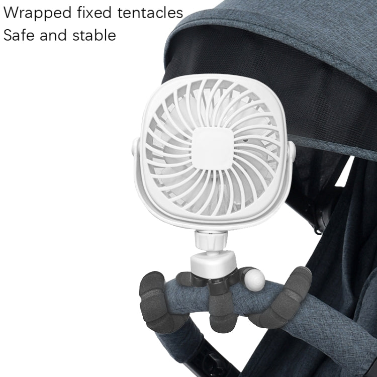 Octopus Stroller Deformation Fan Desktop Portable Handheld USB Small Fan, Colour: 2200mAh Pink